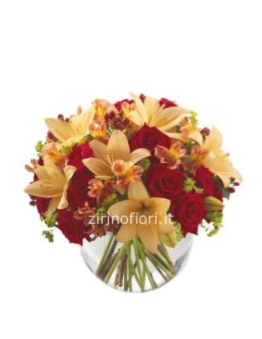 Mazzo di lilium e rose